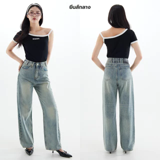Bemingjeans003(XS-4XL) - Beming Straight Cut Jeans ขากระบอกกลางทรงตรง