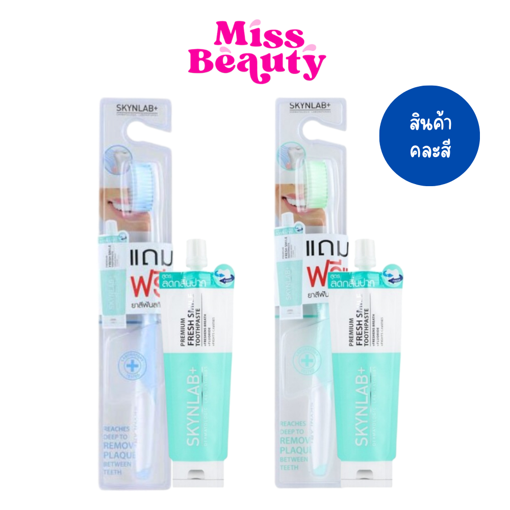 (คละสี) แปรงสีฟันระดับพรีเมี่ยม แปรงสีฟัน SKYNLAB แถมฟรี ยาสีฟันขนาดทดลอง
