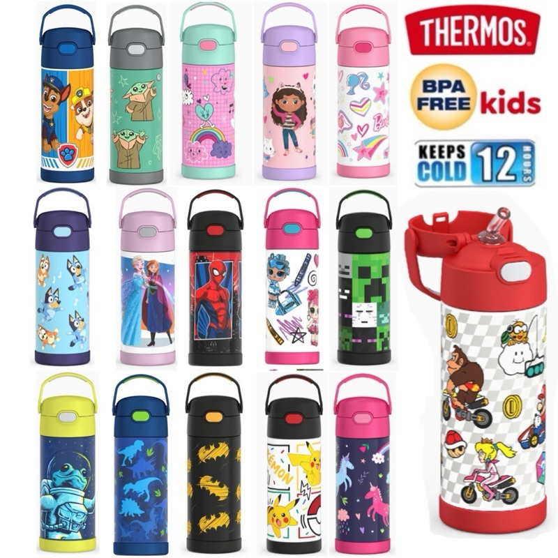 Thermos กระติกน้ำ 14oz. (414 ml) หลอดดูด เก็บเย็น  ของแท้💯