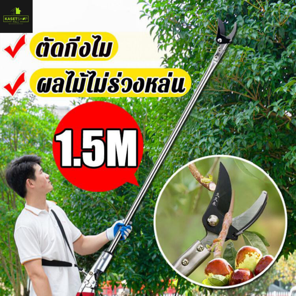 กรรไกรตัดกิ่งไม้ ด้ามสแตนเลส ยาว 1.5 เมตร 2 เมตร แข็งแรงและคม ตัดเร็ว สะดวก ตัดกิ่งไม้หนา กรรไกรแต่งกิ่ง ตอนกิ่ง