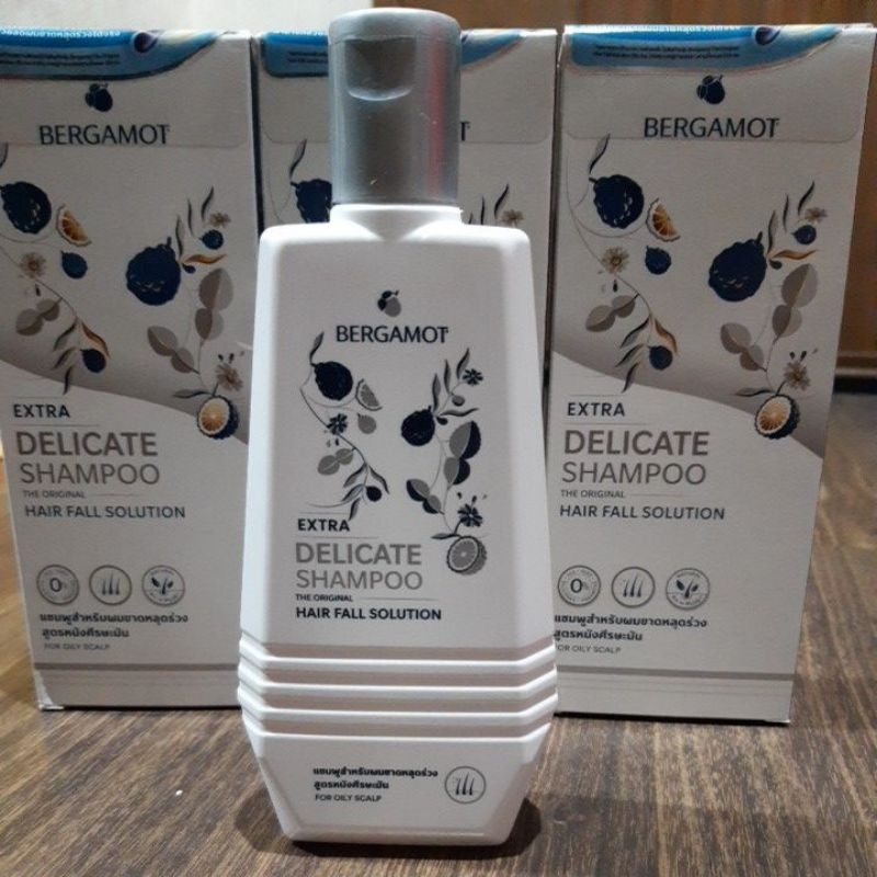 แท้100% สินค้าใหม่***EXP10/27*** 200 ml. BERGAMOT EXTRA DELICATE SHAMPOO แชมพูลดผมขาดหลุดร่วง
