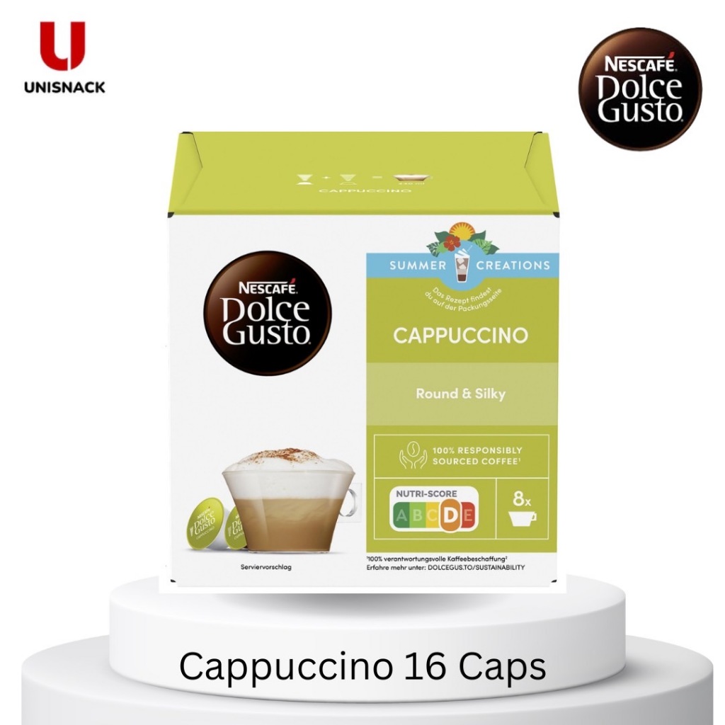 สินค้าลดล้างสต๊อก CAPPUCCINO (เขียว) คาปูชิโน่  NESCAFE DOLCE GUSTO 16 แคปซูล/ 1 กล่อง BBE: 10/2025