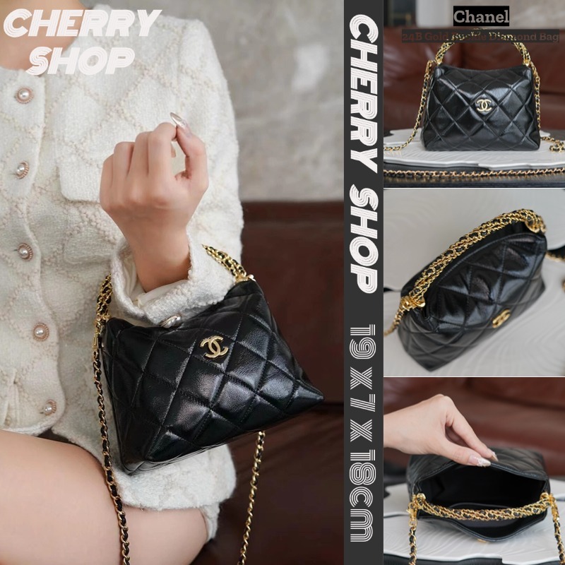 🍒Chanel 24B Gold Buckle Diamond Bag 🍒Lady Bag🍒 กระเป๋าถือสุภาพสตรี