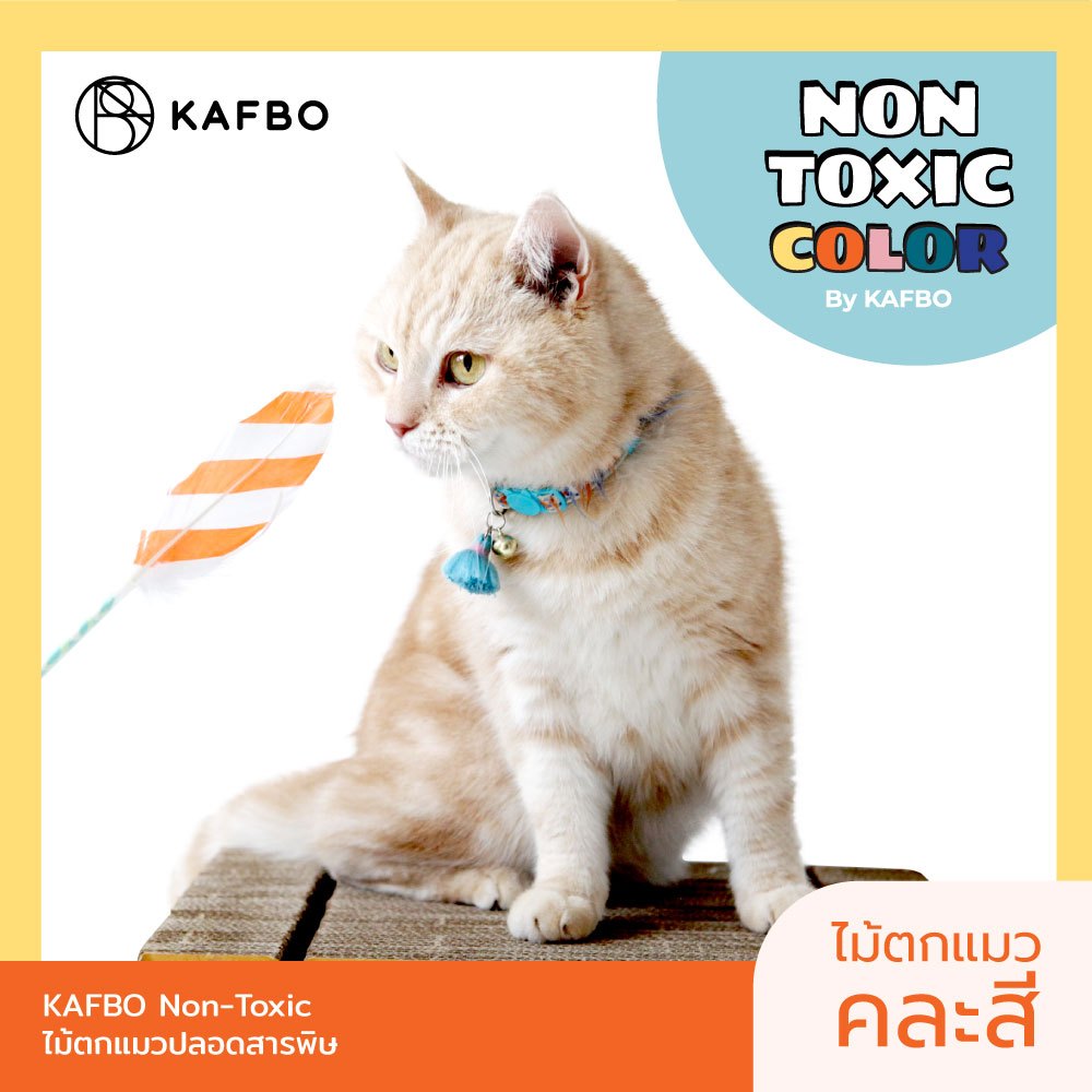 KAFBO ไม้ตกแมวขนนกปลอดสารพิษ Non Toxic Pigeo Stick คละสี ไม้ล่อแมว ไม้ตกแมว ของเล่นแมว