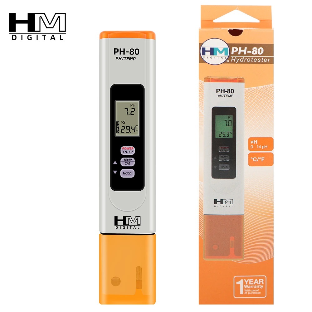 พร้อมส่งด่วน! PH Meter ปากกาวัดค่า pH HM Digital PH-80 วัดค่า pH กันน้ำ