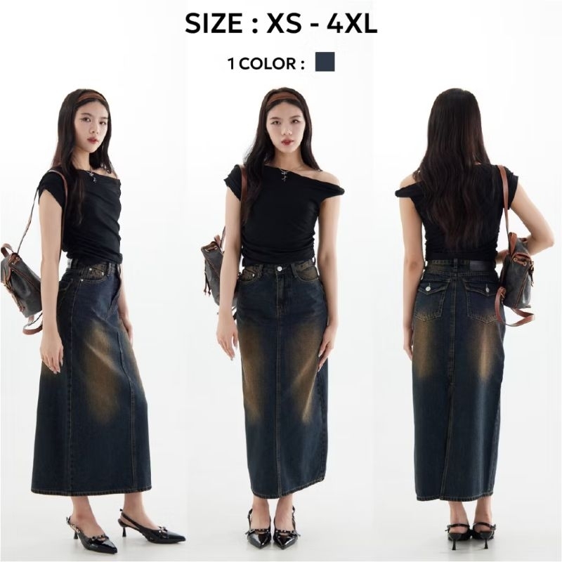 กระโปรงยีนส์ Beming toast jeans🖤