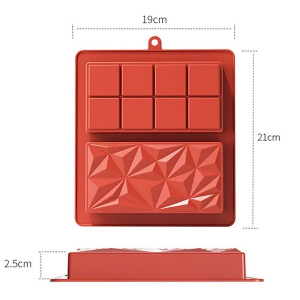 แม่พิมพ์ Dubai Chocolate พิมพ์ช็อคโกแล็ตบาร์ 3ช่อง Chocolate bar polycarbonate mold พิมพ์ดูไบ ฟอยล์