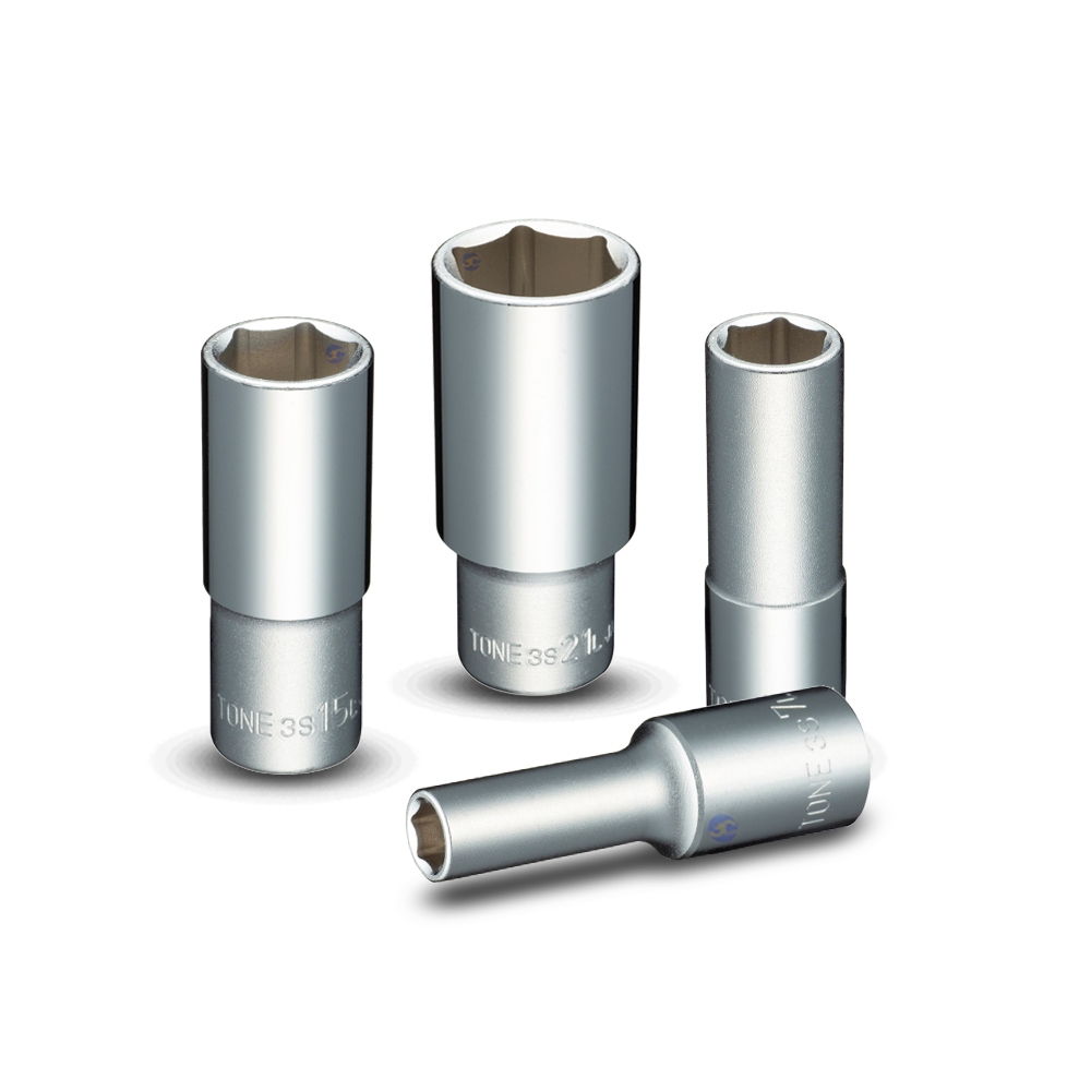 TONE ลูกบล็อกยาว 6เหลี่ยมขนาด 3/8" รุ่น 3S-L - Deep Socket 6Pt. 3/8" Model 3S-L