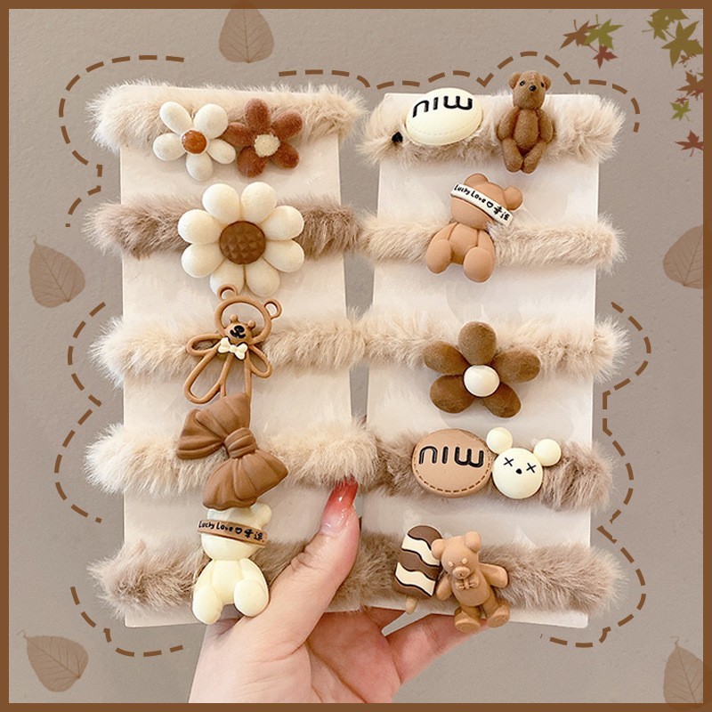 20pcs เวอร์ชั่นเกาหลีของหมีผมเชือกลำไส้ขนาดใหญ่ผมแหวนหญิงฤดูใบไม้ร่วงและฤดูหนาวให