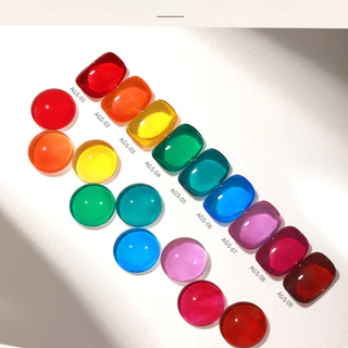 สีทาเล็บเจล สีไซรัป AS 9 เฉดสี เงางามดุจอำพัน มี 9 เฉดสีให้เลือก AGS Set