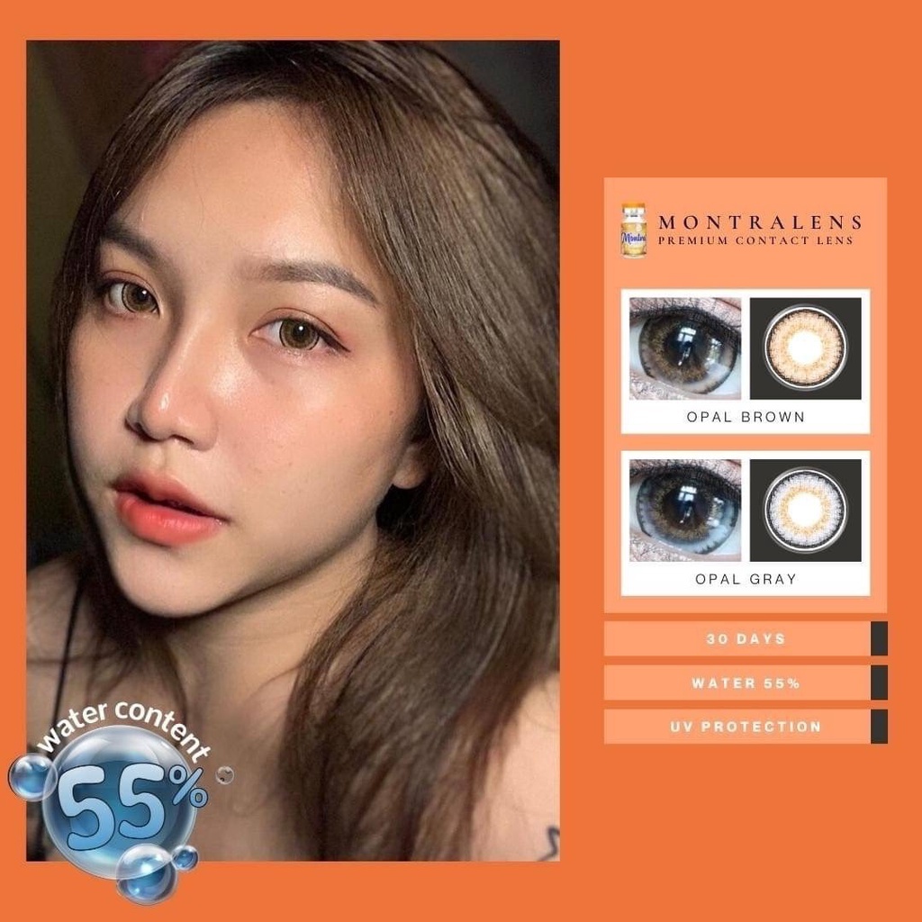 🔥 คอนแทคเลนส์ ✨ขนาดบิ๊กอาย✨Brown✨ Opal (Montra)
