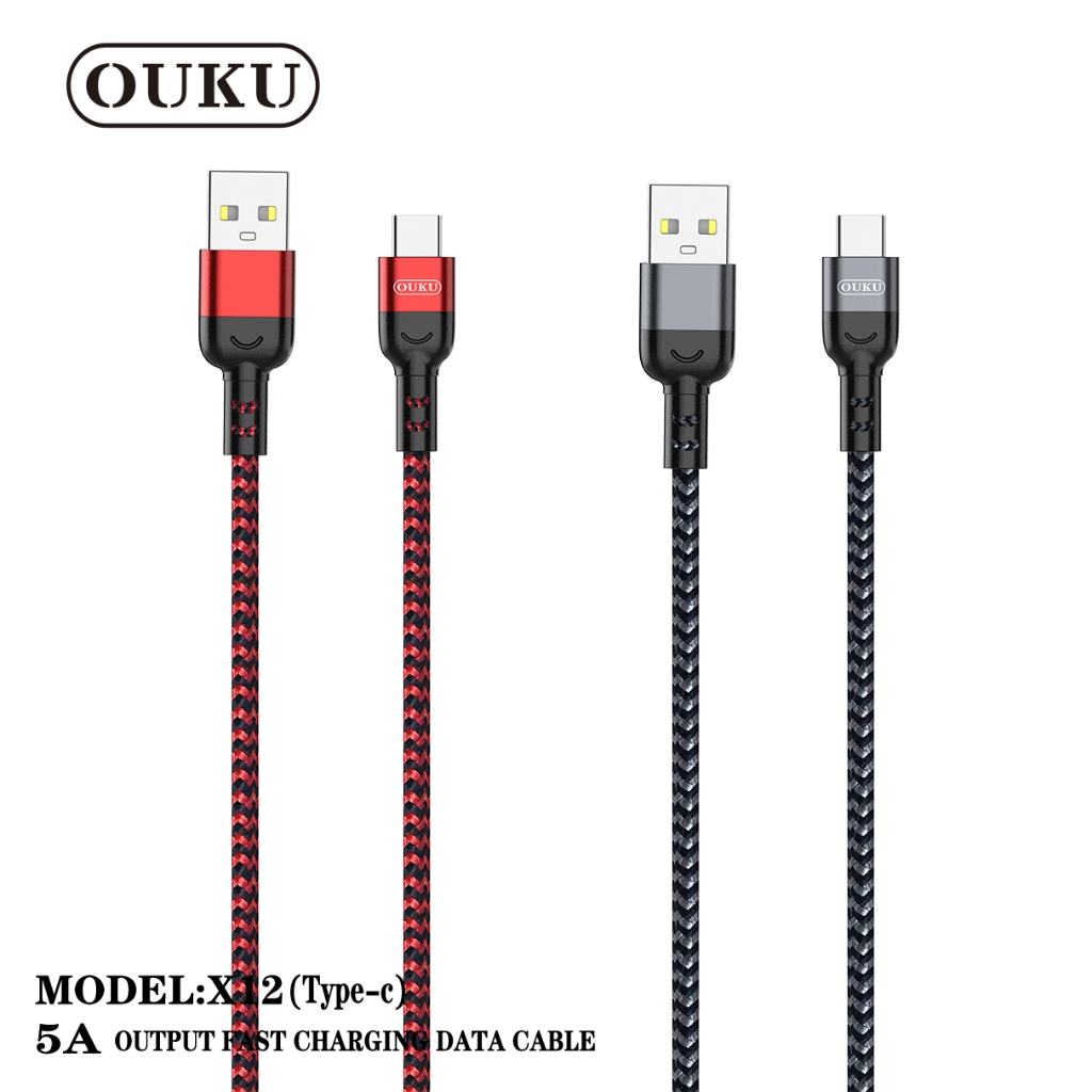สายชาร์จ OUKU X12 สายชาร์จเร็ว Data Cable สำหรับ iOS/Micro/Type-C จ่ายไฟ 5.0A ชาร์จเร็ว Fast Charger