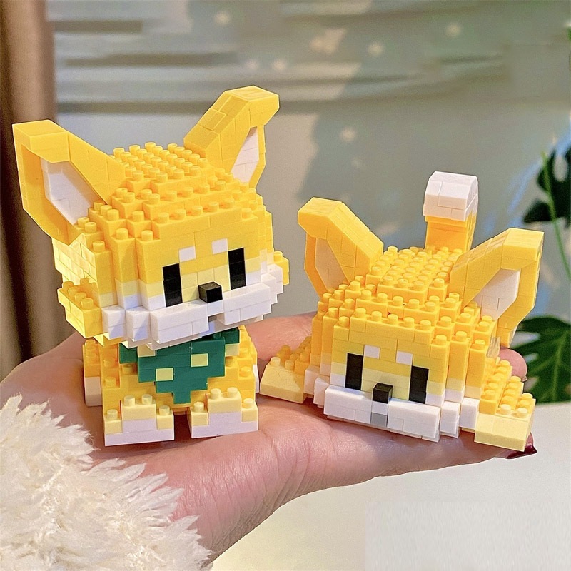 ของเล่นบล็อกตัวต่อ บล็อกตัวต่อ รูปสัตว์เลี้ยง สุนัขน่ารัก บล็อกตัวต่อ DIY ของเล่นเสริมการเรียนรู้ สําหรับเด็ก
