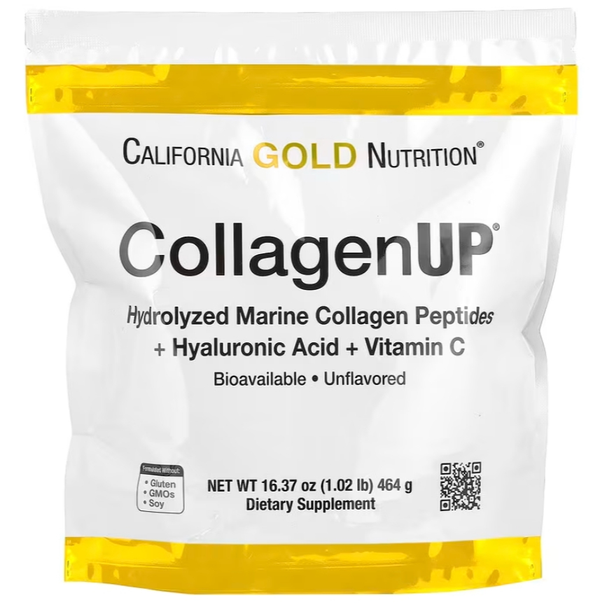 [ของแท้ 100%] CALIFORNIA GOLD NUTRITION COLLAGEN UP HYDROLYZED MARINE COLLAGEN PEPTIDES + HYALURONIC ACID + VITAMIN C