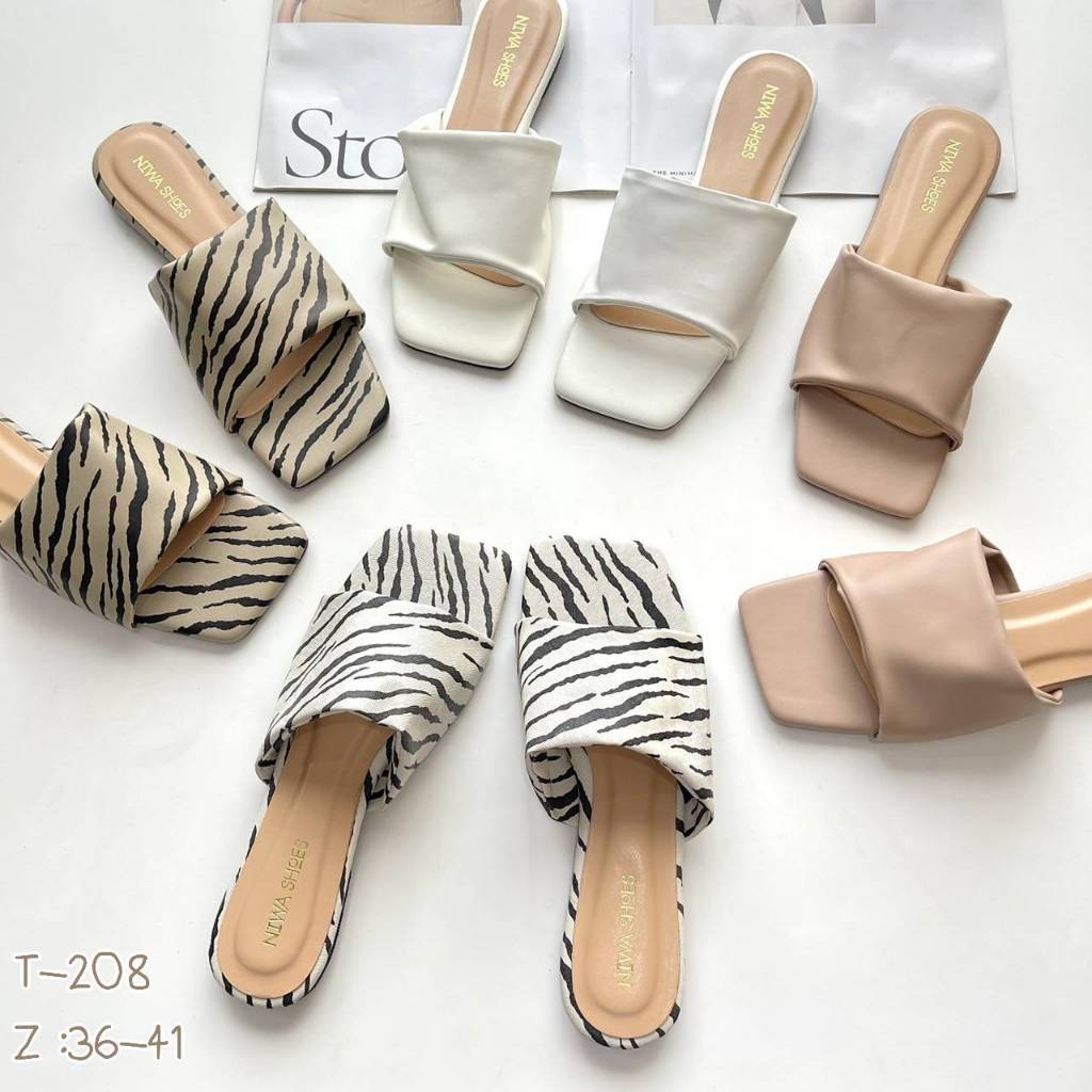 NIWA SHOES รองเท้าแตะ รองเท้าแฟชั่น  ไม่มีส้น รุ่น T-208