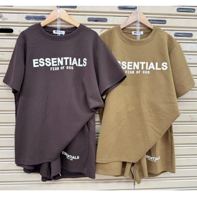 BC(2178) -ชุดเซทคอกลมขาสั้น-เนื้อผ้านาโนนุ่มนิ่ม (สกีน ESSENTIALS)