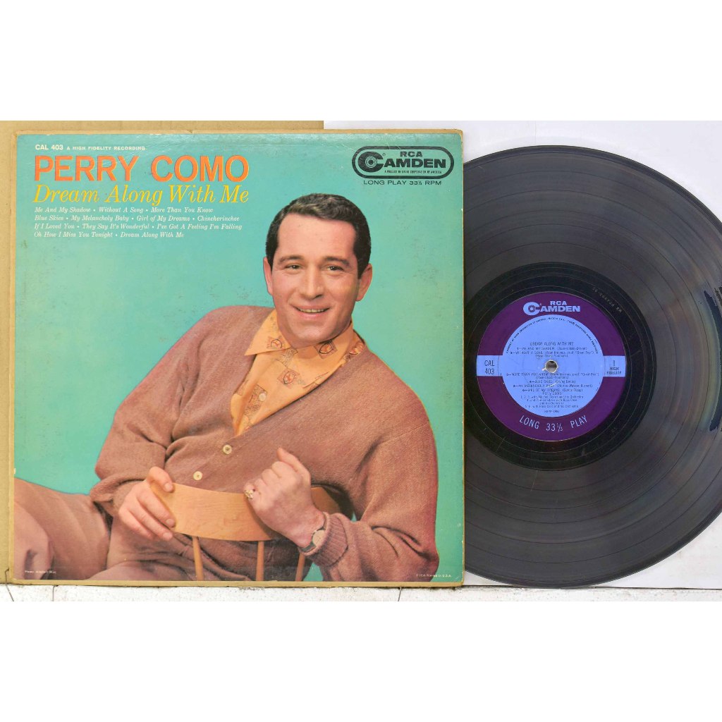 1 แผ่นเสียง 12นิ้ว h98 PERRY COMO  แผ่นVGหน้าBเพลง6มีรอยขูดลึก นอกนั้นริ้วรอยบาง เสียงรบกวนเล็กน้อยถ