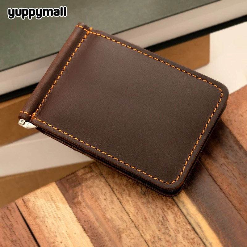Money Clip กระเป๋าสตางค์ มันนี่คลิป หนังวัวแท้ 100% กระเป๋าใส่บัตร หนีบแบงค์ ผลิตจากโรงงานไทย