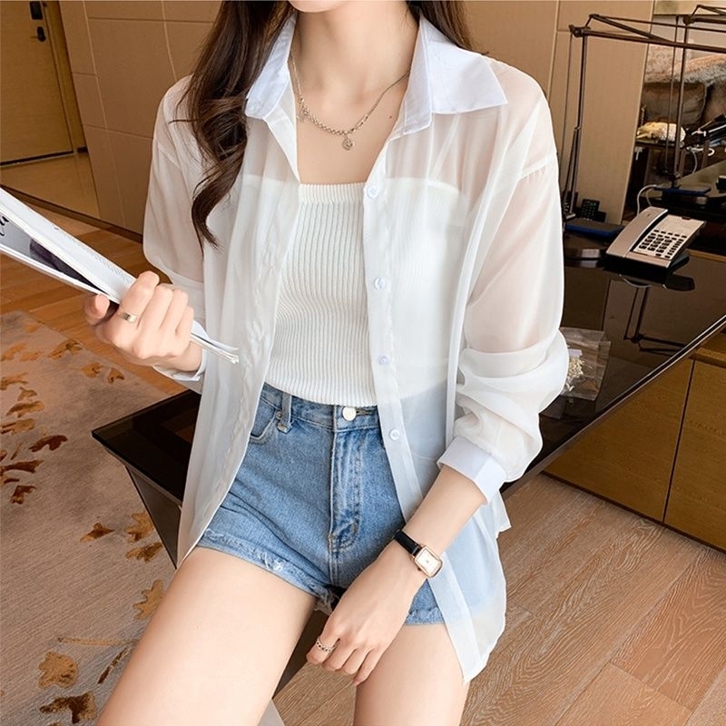 เสื้อชีฟอง แขนยาว เซ็กซี่มากๆๆ