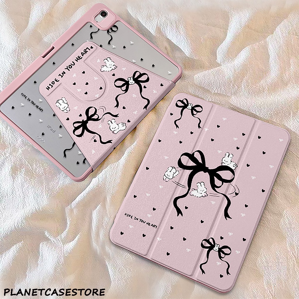 พร้อมส่ง เคสiPadหมุน 360° pro11 2024 Gen9 ที่ใส่ปากกา โบว์ริบบิ้นกระต่าย case iPad Air5 Air6 MINI7