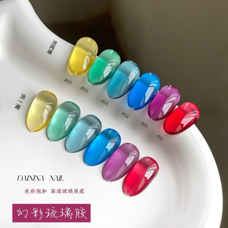 เซตสี โทนน่ารักสดใสเพิ่มความสวยละมุนให้กับหน้าเล็บ สินค้าพร้อมส่งในไทย 6สี