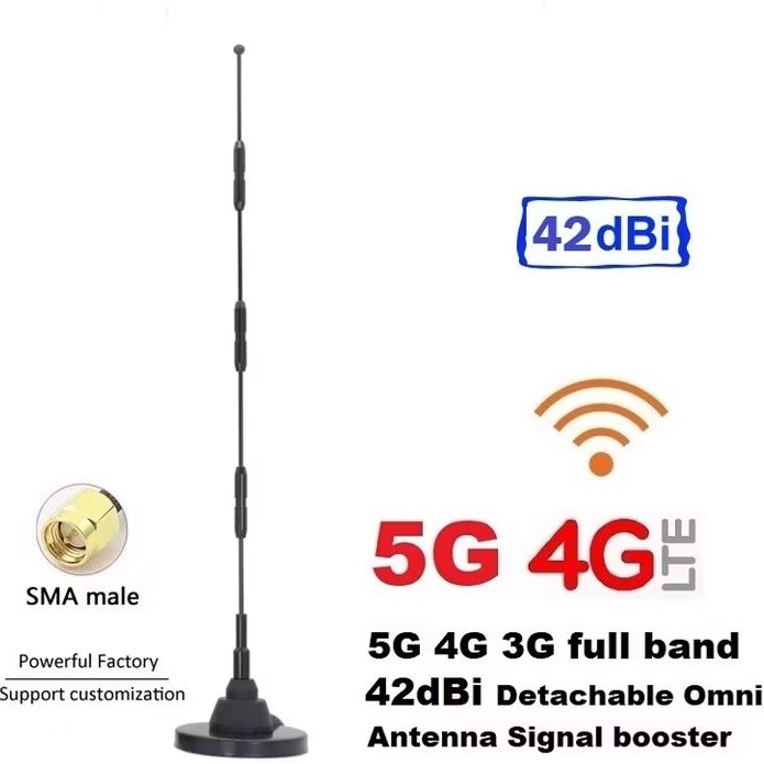 5G 4G Antenna 42dBi Detachable 600~6000MHz full band External Antenna