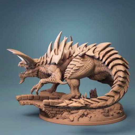 DND Monster I Devouring Behemoth Base 4 inch (งานเรซิ่นสีเทา)