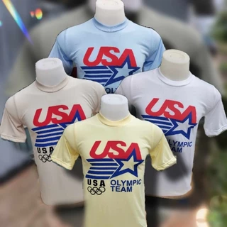 เสื้อผ้าบางคอฟิตลาย USAดาว สีพื้น