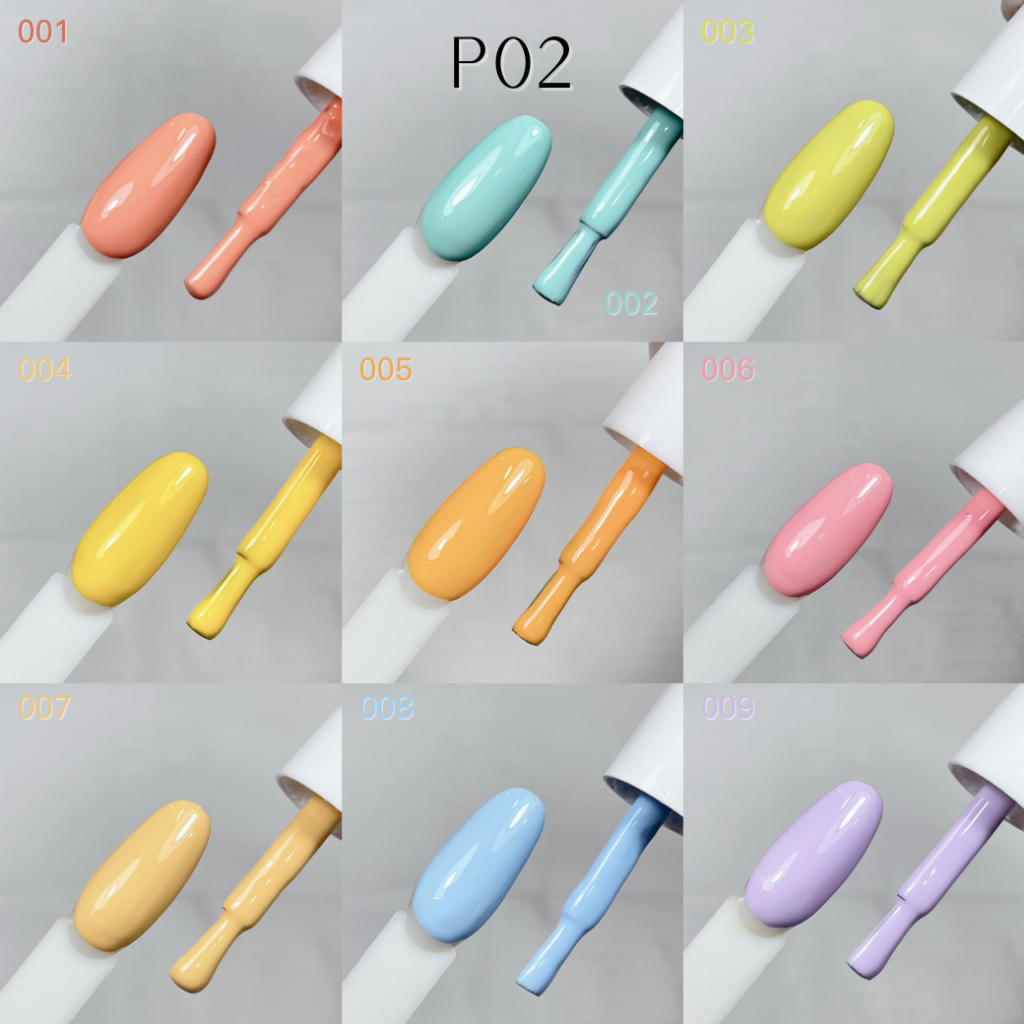 สีเจล ORGANAIL คอลลเลคชั่น P02 โทนพาสเทล l สีทาเล็บเจล ยาทาเล็บเจล uv/led ขวดบอกสี สีเจลพาสเทล สีเจลแคนดี้ สีเจลน่ารัก