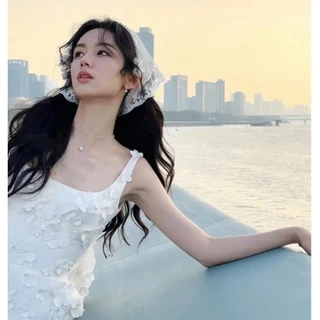 🌸🌸พร้อมส่ง🌸🌸ที่คาดผม ผ้าพันคอ ผ้าโพกหัว ลายดอกไม้เดซี่ โครเชต์ถัก ที่คาดผมผู้หญิงลายน่ารัก หวาน