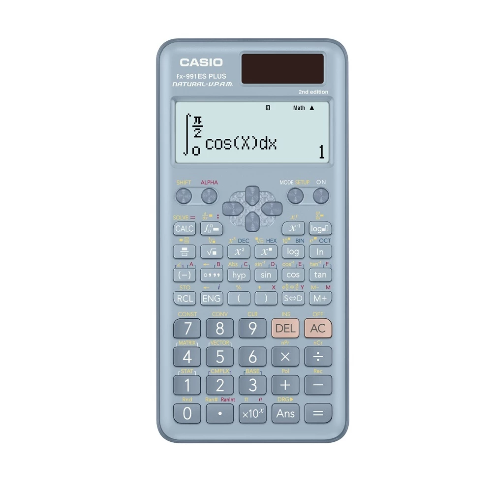 Casio Calculator เครื่องคิดเลข คาสิโอ รุ่น FX-991ESPLUS-2-BU สำหรับนักเรียน นักศึกษา สมการ 3 ตัวแปร 10+2 หลัก สีฟ้า