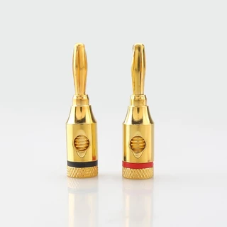 หัวปลั๊ก บานานาแจ็ค ชุบทอง Gold plated Banana Plugs Red Black 4mm แจ็ค เครื่องเสียง ลำโพง