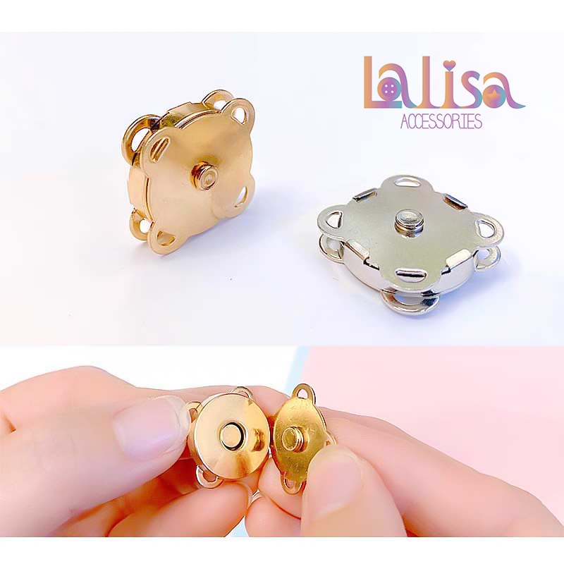 กระดุมแม่เหล็ก ปุ่มรูปดอกพลัม แบบเย็บ flower magnet button (D-2-G,SY005)