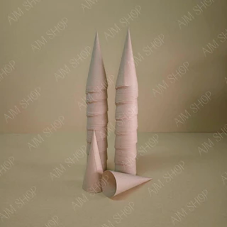 กรวยกระดาษสำหรับใส่โคนไอศกรีม แพคละ200ใบ (สีน้ำตาล)​