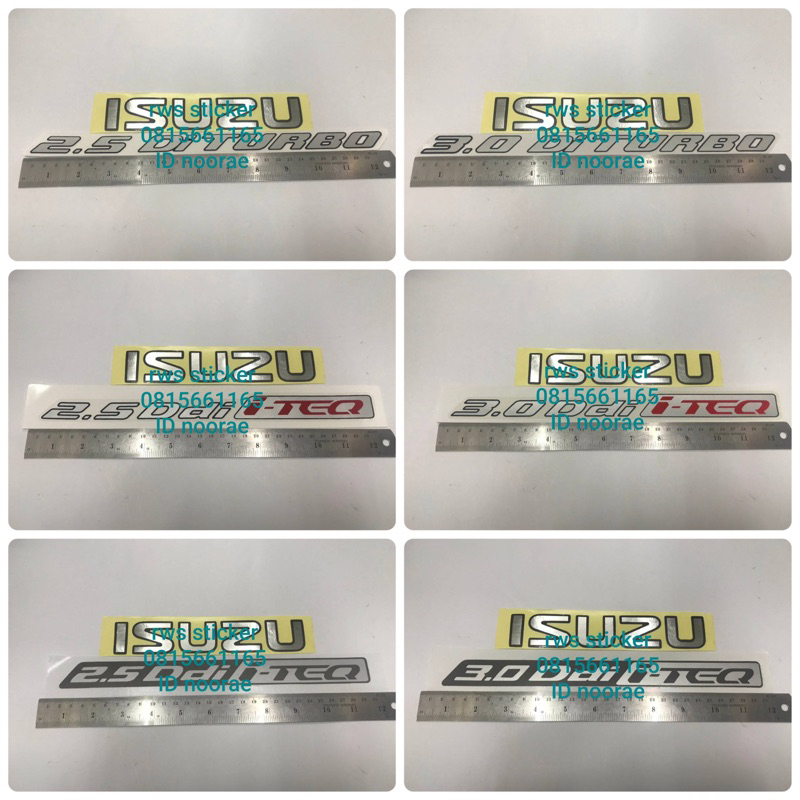 สติ๊กเกอร์ติฝาท้าย DMAX 2.5,3.0 DI TURBO 2.5,3.0 ITEQ 1ชุดมี2ขิ้น