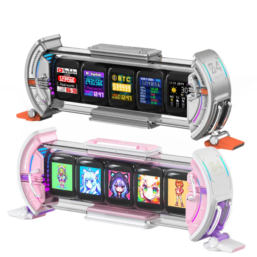 2024 Times Gate-นาฬิกาดิจิตอลสำหรับเล่นเกมสุดน่ารักพร้อมการควบคุมด้วยแอปอัจฉริยะ รองรับการพยากรณ์อาก