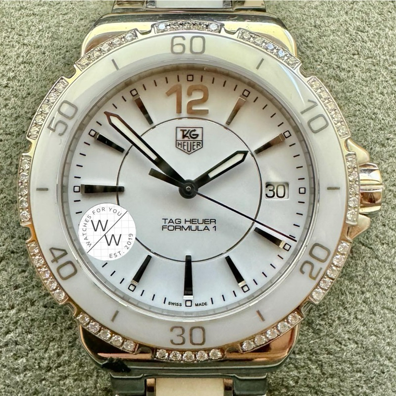 Tag Heuer Formula 1 White Ceramic Diamonds Swiss Made WAH1213.BA0861 Women's Watch