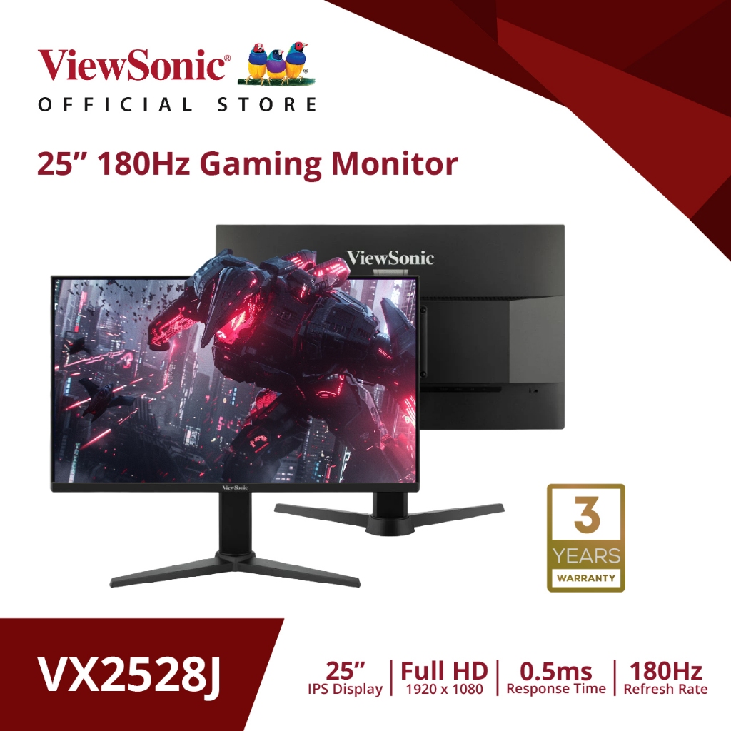 Viewsonic Gaming Monitor VX2528J 25” / Full HD / IPS / 180Hz / 0.5ms (จอมอนิเตอร์เกมมิ่ง)