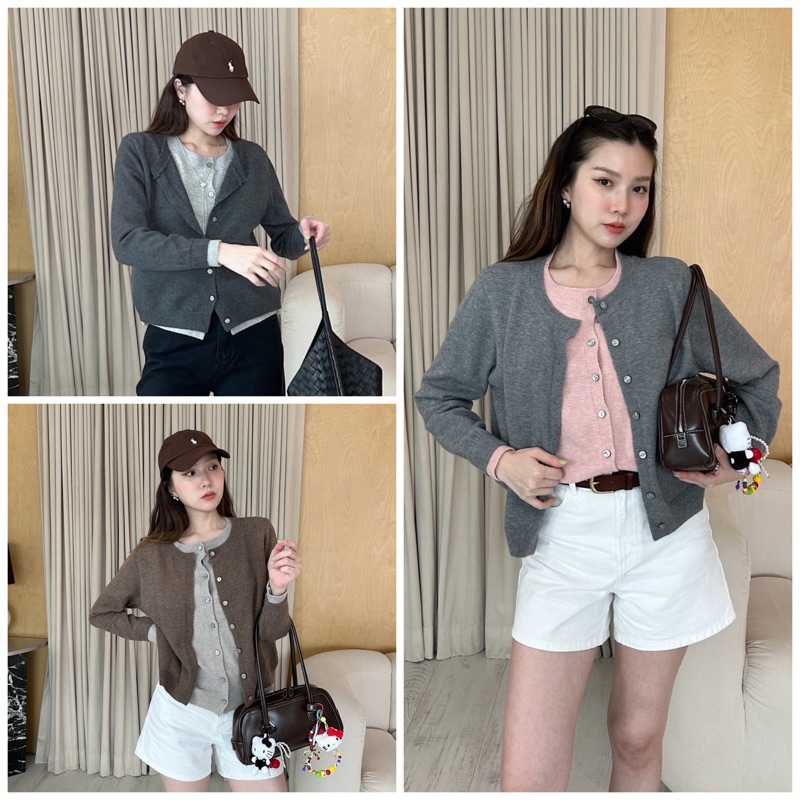 Goddessshop #4083 เสื้อคาร์ดิแกน 2 ชั้น