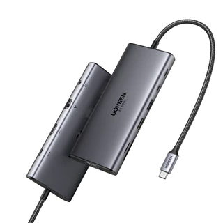 UGREEN อะแดปเตอร์ HUB Type C 11in1 USB-C To 2USB-C 3.2+USB-A 3.2+USB-A 3.0+HDMI รองรับ 4K60Hz+PD รุ่น 45520