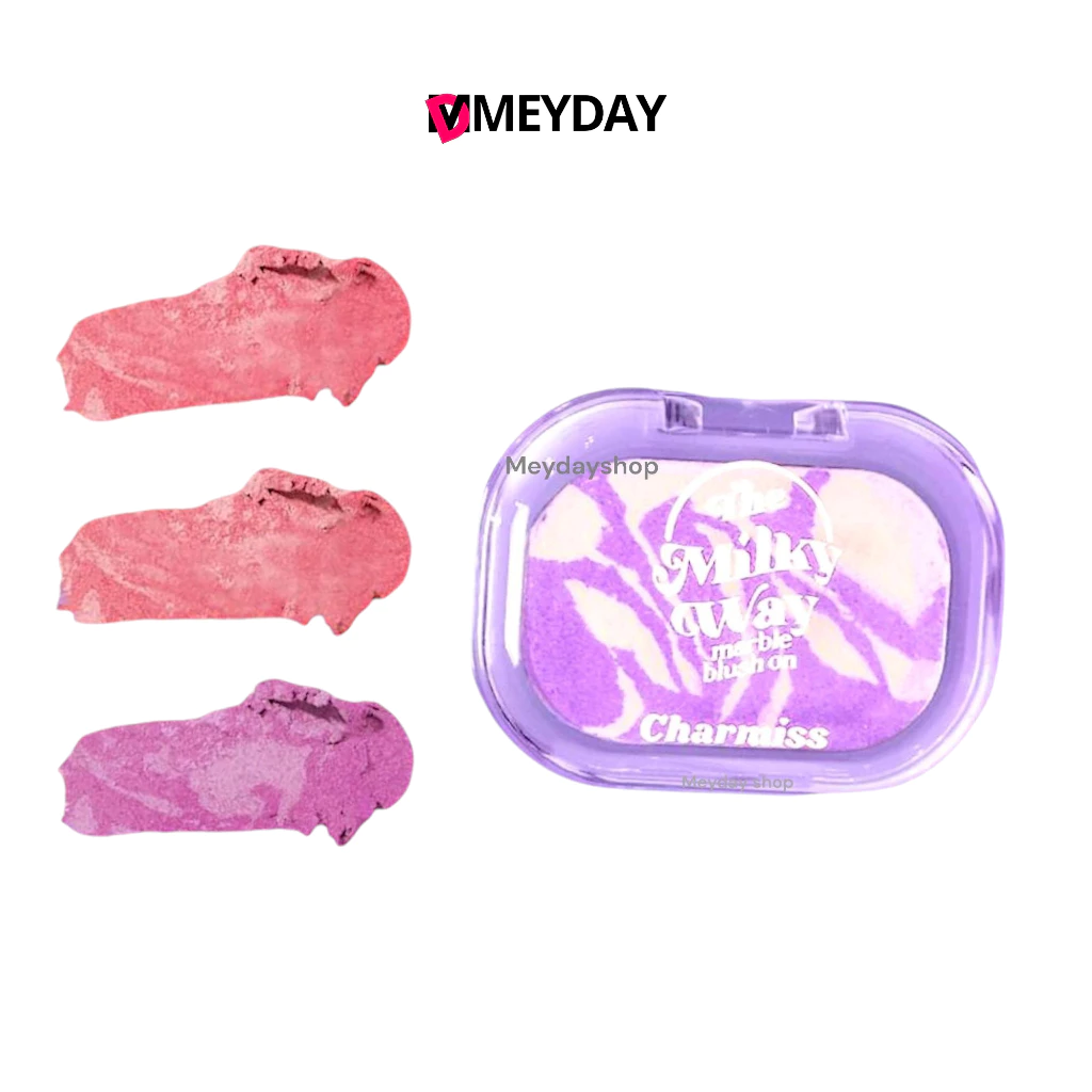 New บลัชออนเนื้อโมจิลายมาร์เบิล Charmiss The Milky Way Marble Blush On