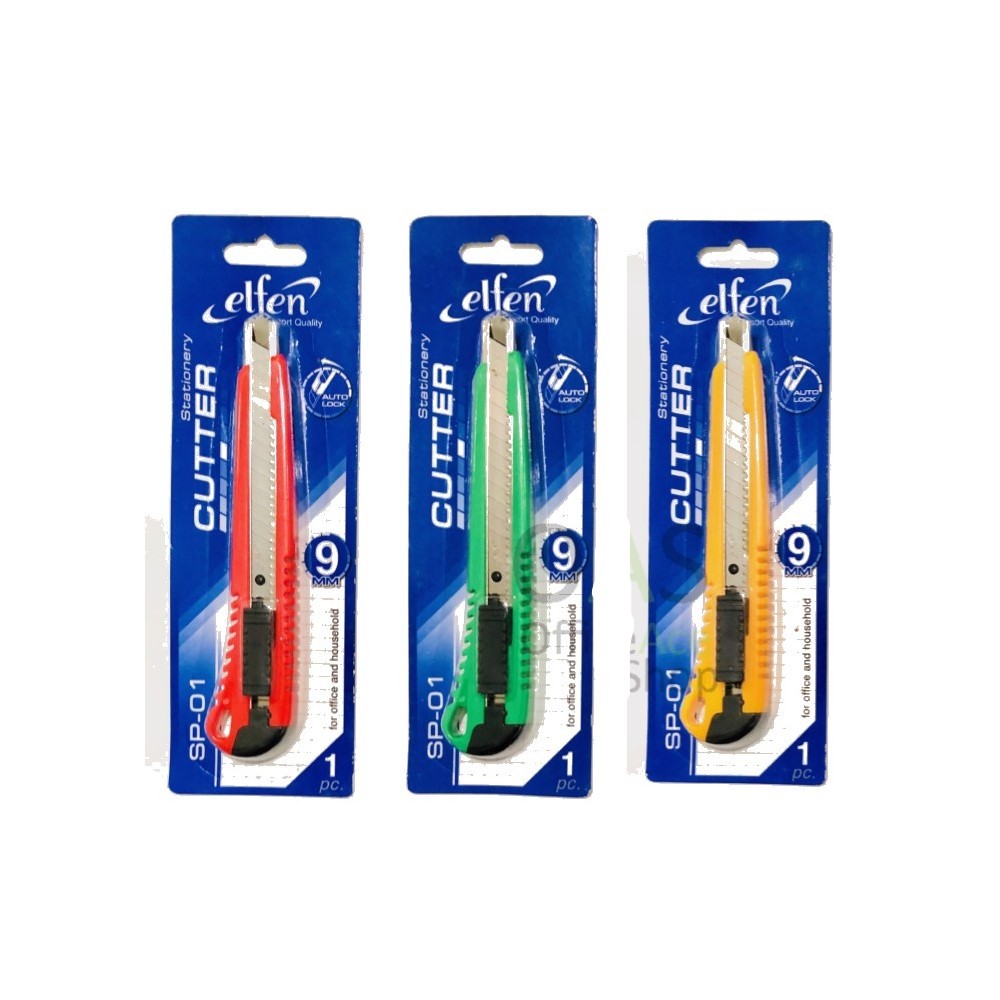 มีดคัตเตอร์ เอลเฟ่น รุ่น SP-01   9 มม. 45 องศา คละสี (จำนวน 1 อัน)