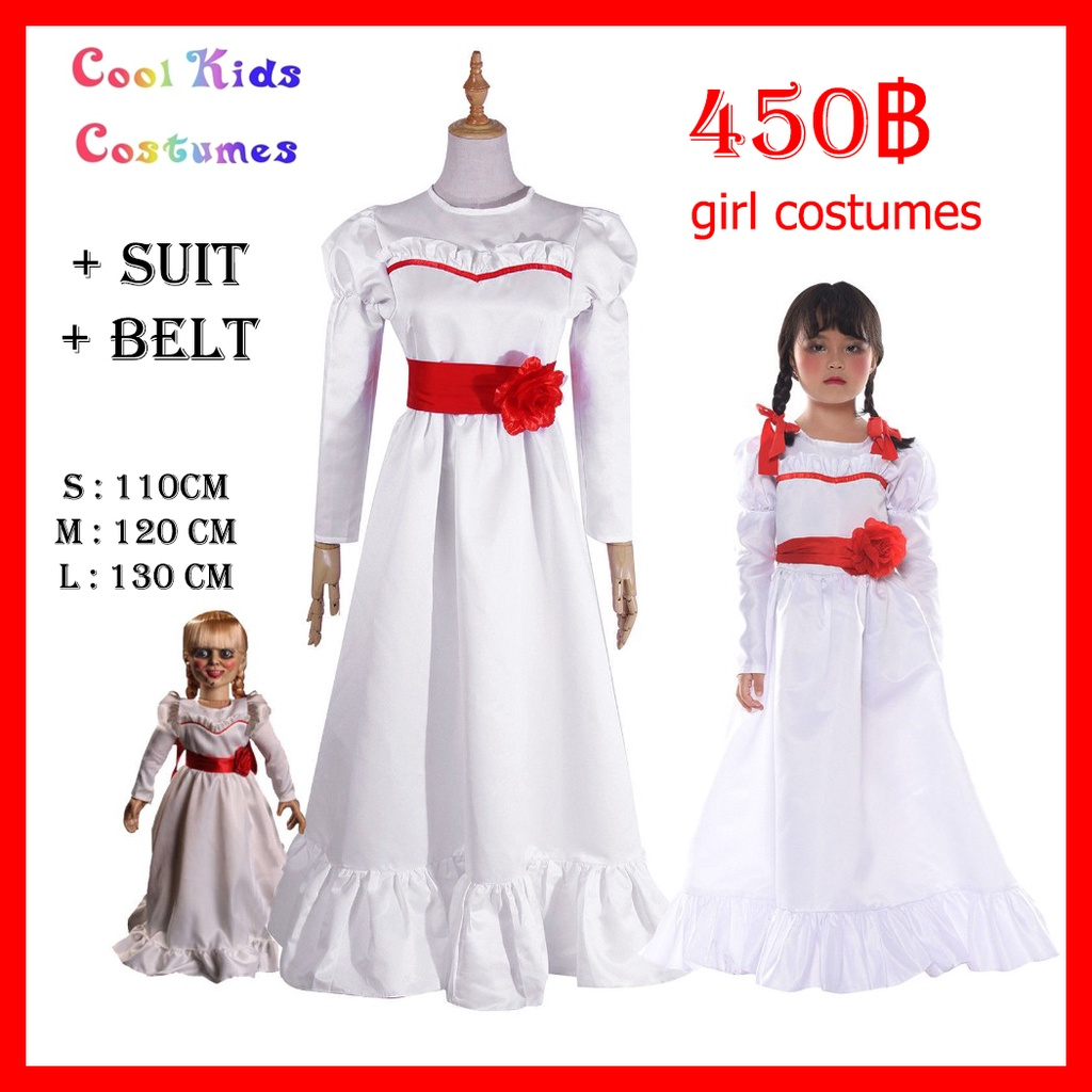 พร้อมส่ง จาก กทม ชุดแอนนาเบล ชุด เด็กผู้หญิง ฮาโลวีน แฟนซี Annabelle Halloween Cosplay Costume Girl