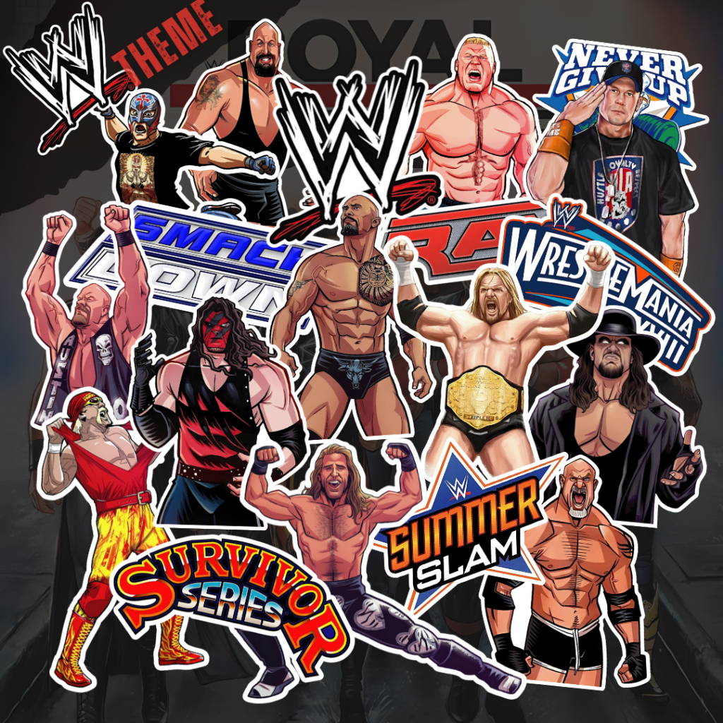 สติ๊กเกอร์ WWE สติ๊กเกอร์มวยปล้ำ สติ๊กเกอรฺแปะ Notebook, Skateboard, โต๊ะ แบบกันน้ำ 100%