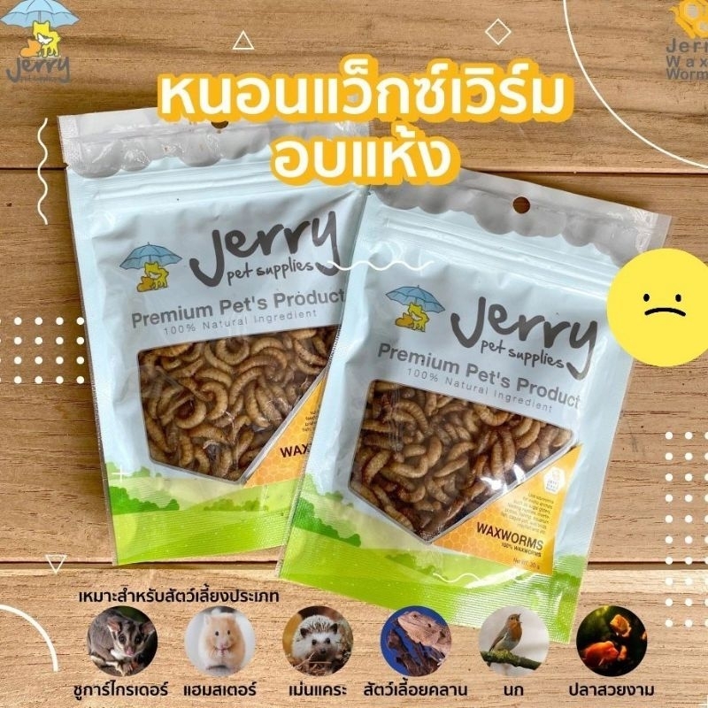 Jerry Waxworms 20g. หนอนเเว็กซ์เวิร์มอบแห้ง อาหารชูก้าร์ กระรอก เเฮมสเตอร์ ราคาถูก Shopee Lazada