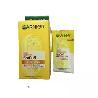 Garnier Bright Complete Vitamin C Serum Cream SPF30PA+++6ซอง การ์นิเย่ ไลท์ คอมพลีท วิตามินซี เซรั่ม ครีม