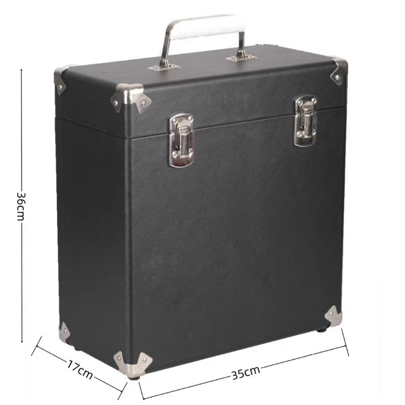 กล่องแผ่นเสียง กระเป๋าใส่ไวนิลสีดำ ขนาด35*36*17cm งานหลุดQC
