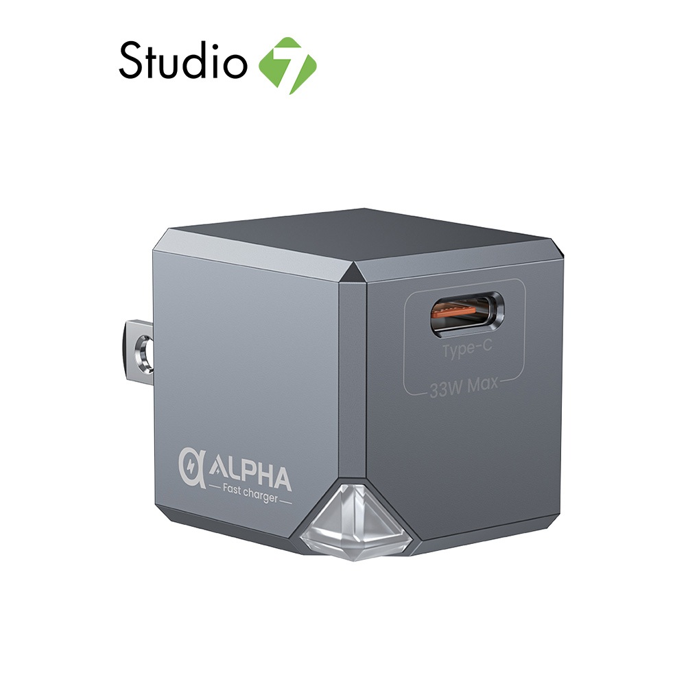 อะแดปเตอร์ ALPHA·X Wall Charger 1 USB-C 33W GaN Grey by Studio7