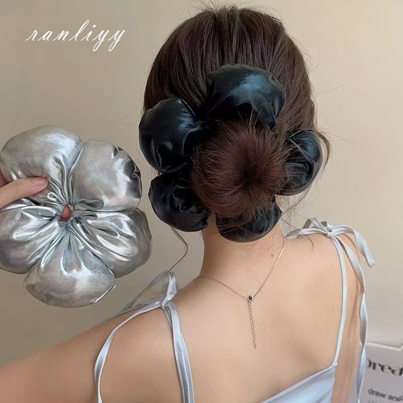 ส่งเร็ว🌼ยางรัดผมดอกไม้ฟองน้ําใหญ่แฟชั่นสไตล์เกาหลีหวานระดับไฮเอนด์หางม้าเครื่องประดับผมผู้หญิง-Ranliyy