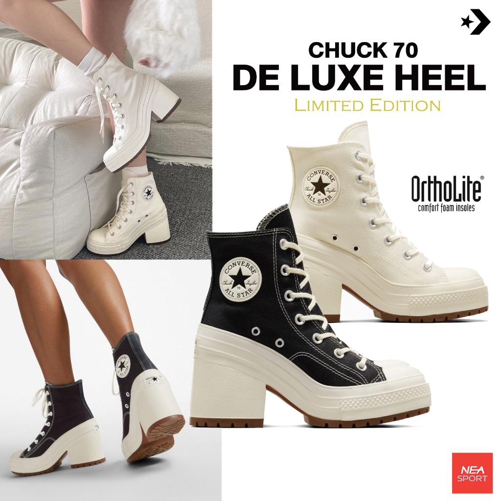 [ลุคหรูดูสตรีท] Converse Chuck 70 - DE LUXE HEEL รองเท้าส้นสูง ผู้หญิง คอนเวิร์ส แท้